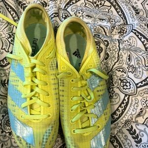 Adidas Neon Yellow track spikes